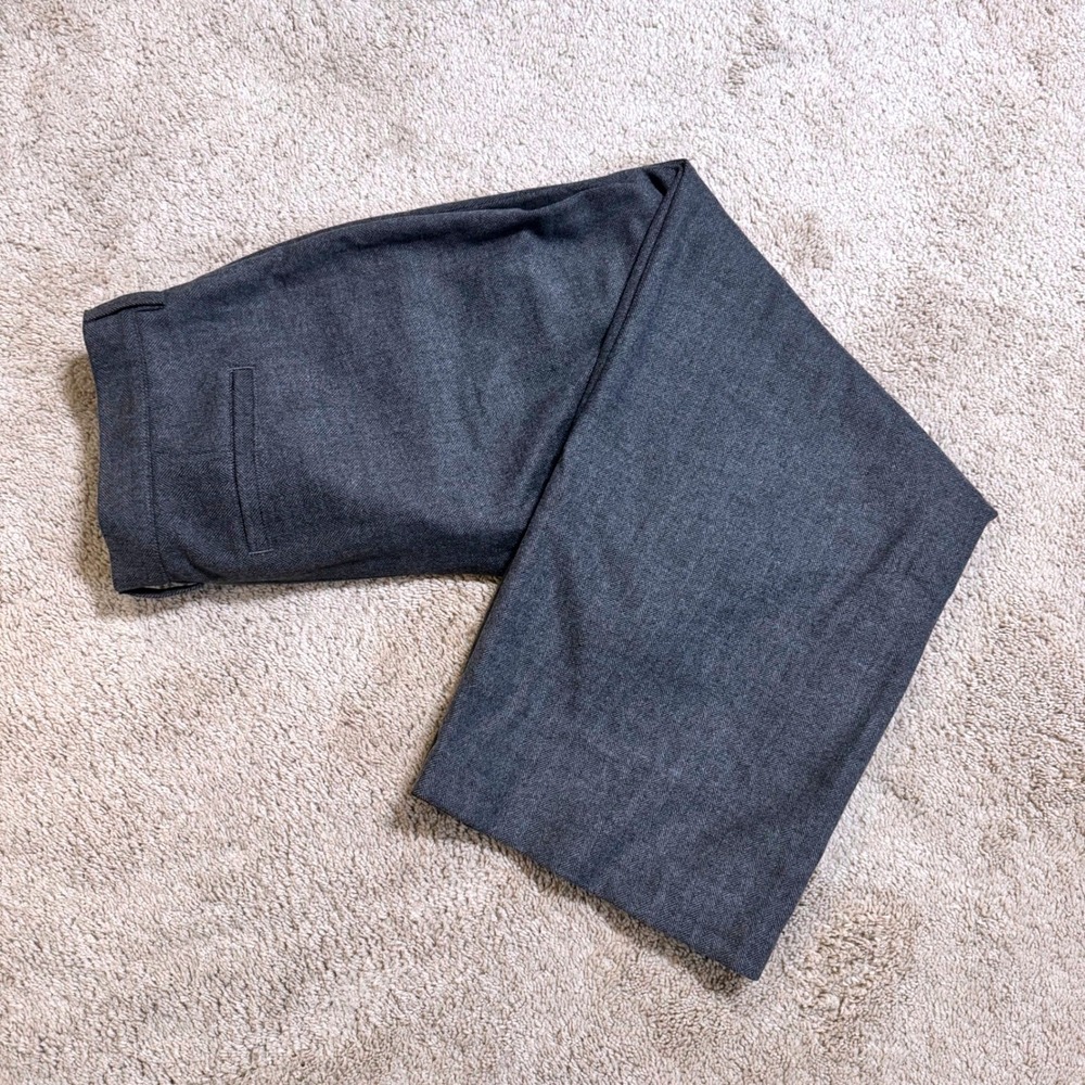 Lands‎ End High Rise Wide Leg Gray Herringbone Crop Pants Women's Size 14 soft - Picture 3 of 9